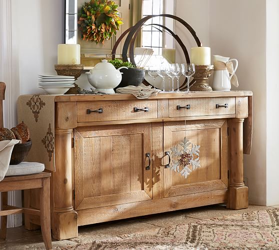 Charles Reclaimed Wood Buffet Smoked Pine finish Pottery Barn