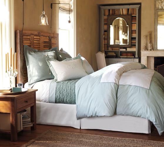 Linen ButtonDown Euro Sham Pottery Barn