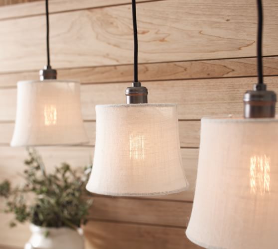Burlap Shade Pendant Track Lighting Pottery Barn
