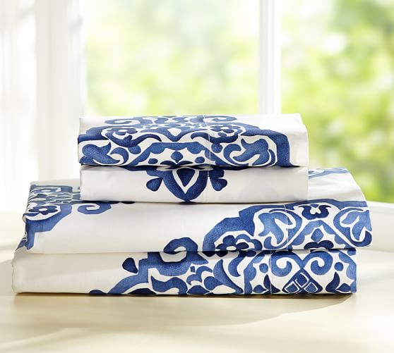 Asher Medallion Organic Sheet Set Pottery Barn