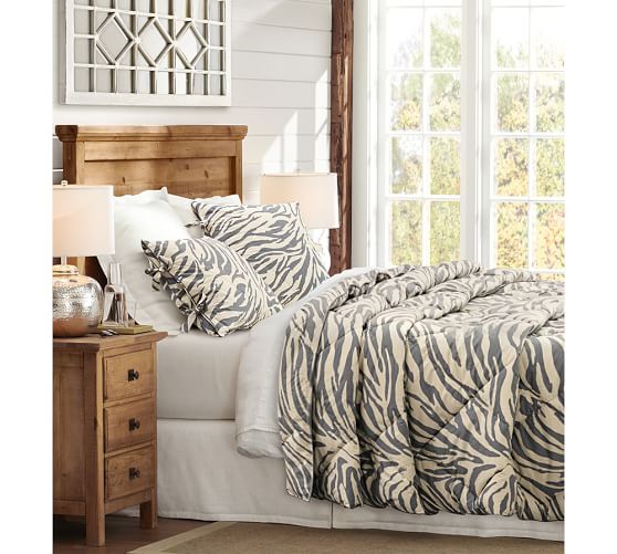 Gray Zebra Comforter & Sham Pottery Barn