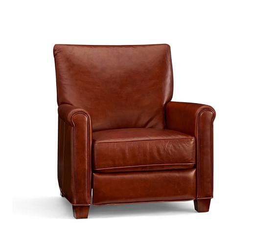 Irving Leather Recliner Pottery Barn