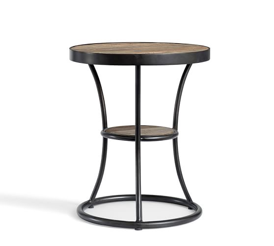 Bartlett Reclaimed Wood Metal Side Table Pottery Barn