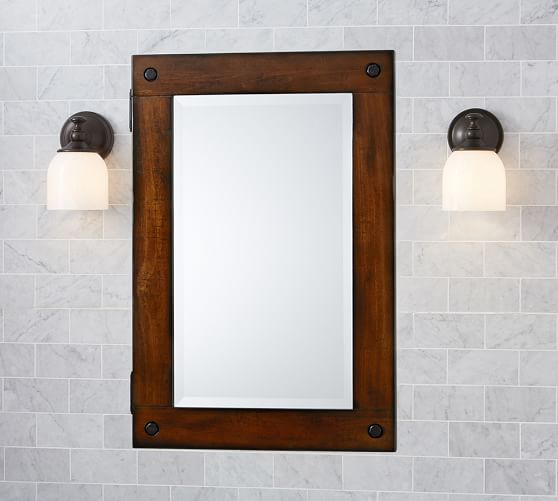 Benchwright Recessed Medicine Rustic Mahogany Finish