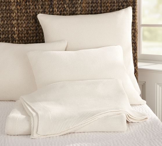 Fisherman Knit Blanket & Sham Pottery Barn