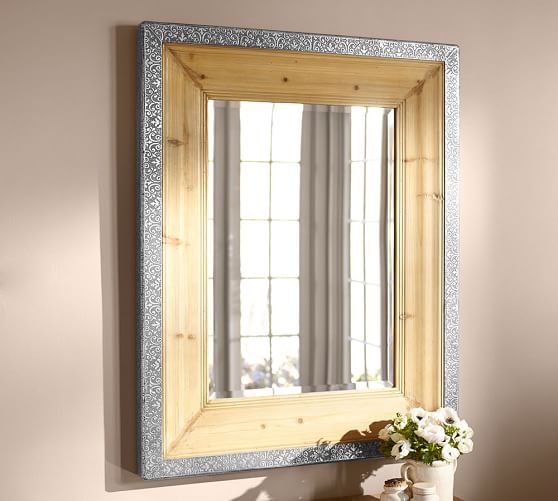 Decorative Galvanized Rimmed Mirror Pottery Barn