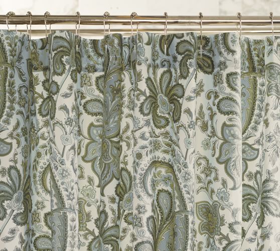 Charlie Paisley Organic Shower Curtain Pottery Barn