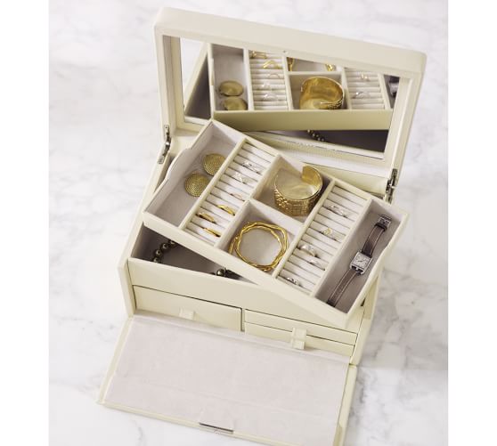 McKenna Leather Large Jewelry Box Pottery Barn