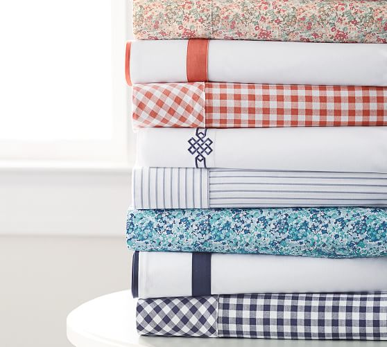 Gingham Check Organic Sheet Set Pottery Barn