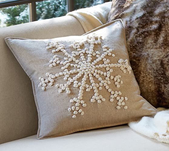 Knotted Snowflake Embroidered Pillow Cover Pottery Barn