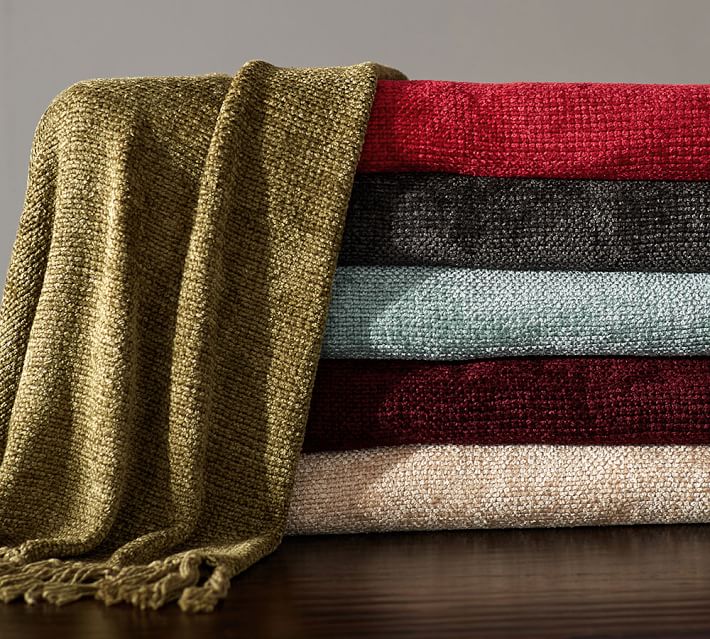 Rayon Chenille Throw Pottery Barn