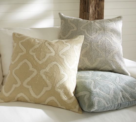 Brielle Crewel Embroidered Pillow Cover Pottery Barn