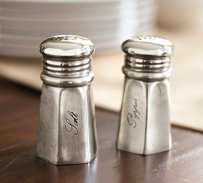 Antique Silver Sentiment Salt Pepper Shakers Pottery Barn