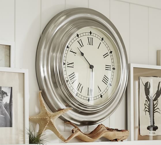 AntiqueSilver Clock Pottery Barn