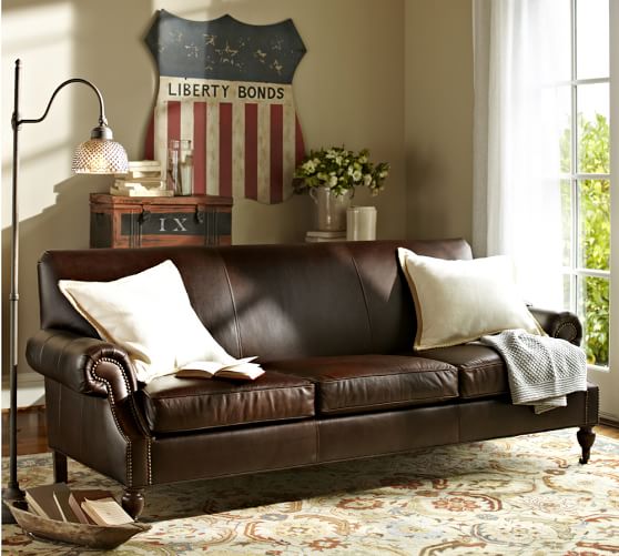 Brooklyn Leather Sofa Pottery Barn