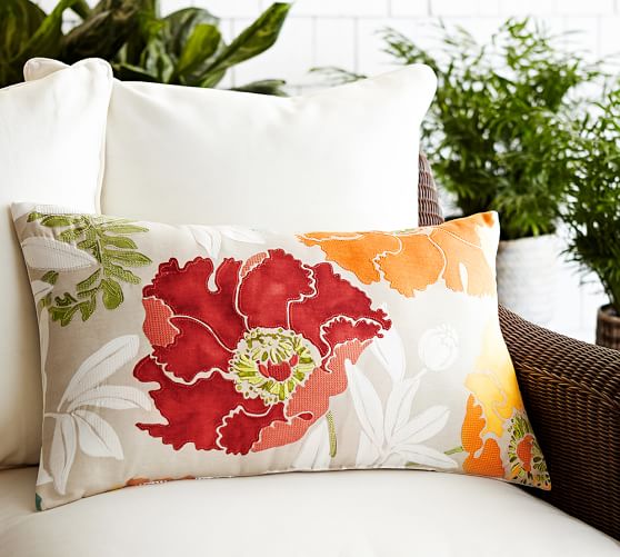 Flower Patch Indoor/Outdoor Lumbar Pillow Pottery Barn