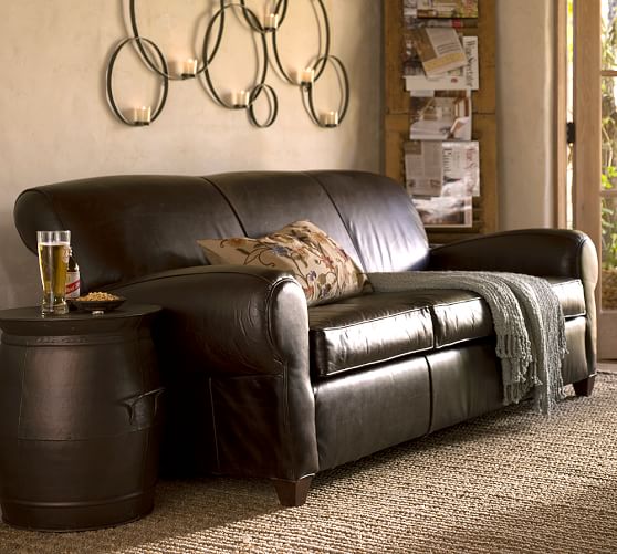 Manhattan Leather Sofa Pottery Barn