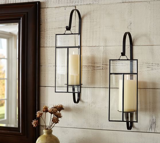 Paned Glass Wall Candle Sconce Pottery Barn
