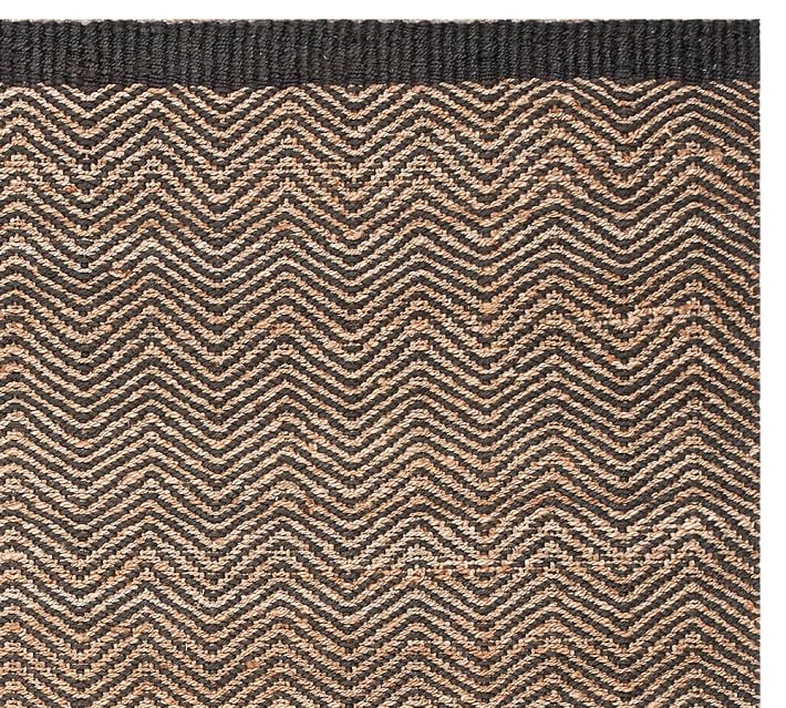 Cooper Zig Zag Natural Fiber Rug Black Pottery Barn