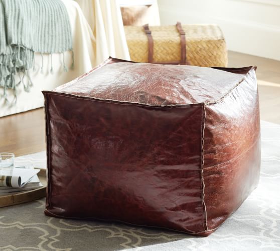Leather Cube Cover Pottery Barn