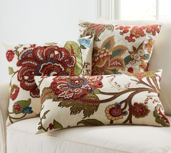 Riley Floral Embroidered Pillow Covers Pottery Barn