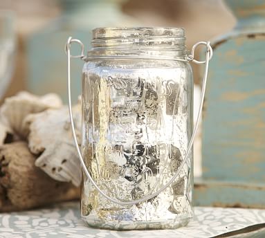 Hanging Mercury Glass Mason Jar | Pottery Barn