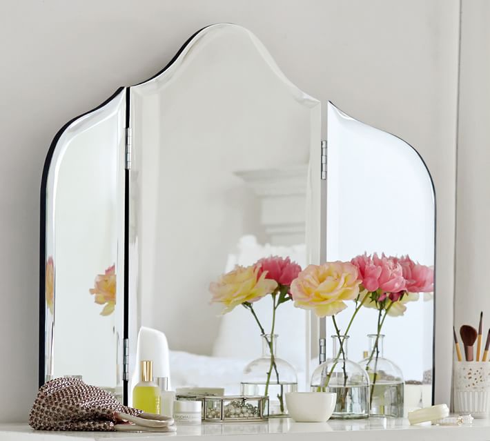 Diy Tri Fold Vanity Mirror Designs Antique Tri Fold Vanity Mirror Furniture