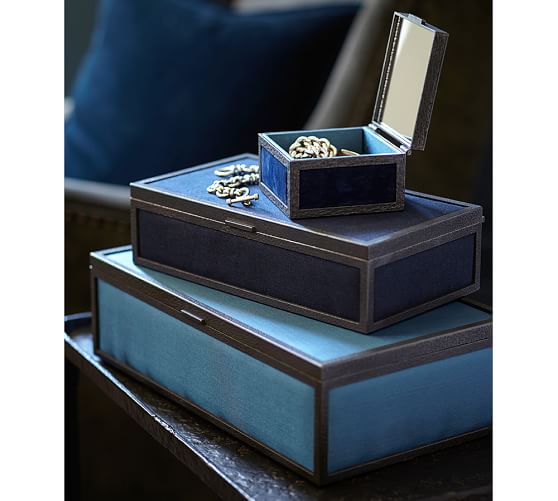 Rustic Luxe Jewelry Box Blue Pottery Barn