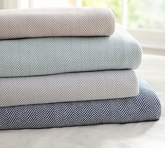 Herringbone Organic Blanket Pottery Barn