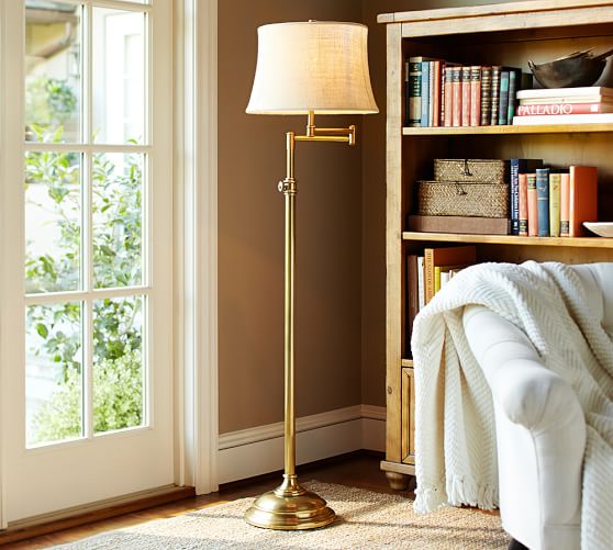 Chelsea Swing-Arm Floor Lamp Base | Pottery Barn Chelsea Swing-Arm Floor Lamp Base | Pottery Barn