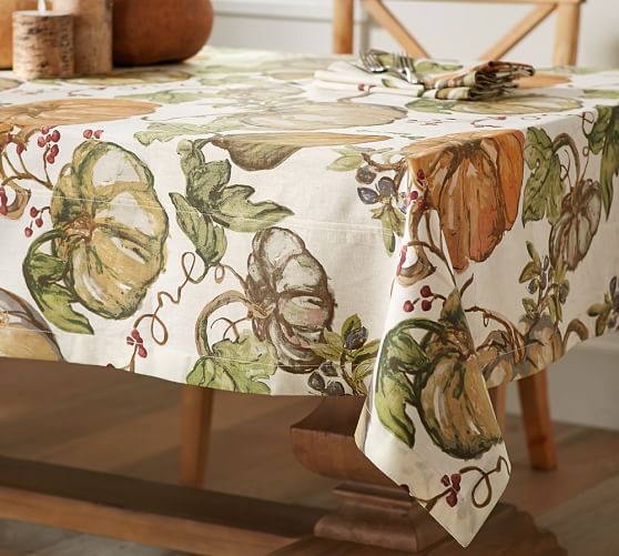 Harvest Pumpkin Tablecloth Pottery Barn