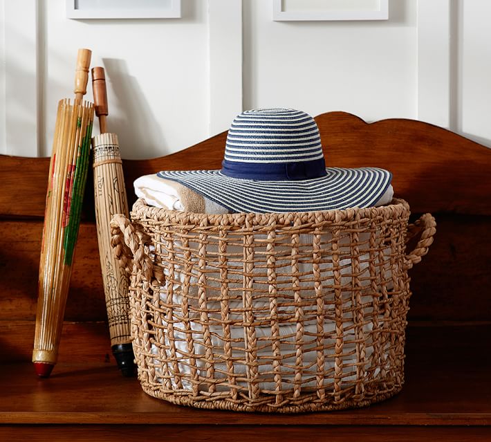 Open Weave Round Basket Pottery Barn