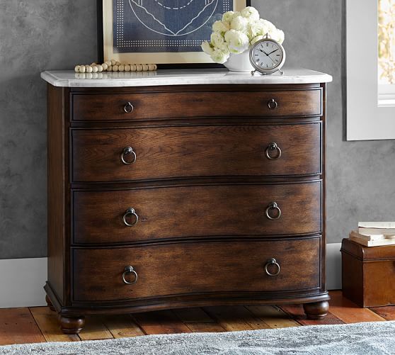 Sansome Marble Top Dresser Pottery Barn