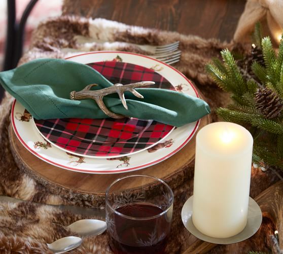 Landon Plaid Salad Plate, Set of 4 Pottery Barn