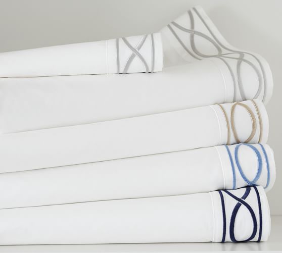 zoe embroidered 400 thread count sheet set pottery barn 400 count sheet sets