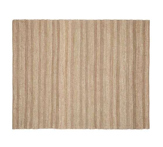 Twill Stripe Jute Rug Bleached Ivory Pottery Barn