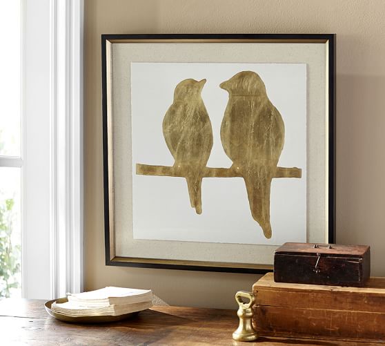 Gold Leaf Bird Framed Print Pottery Barn