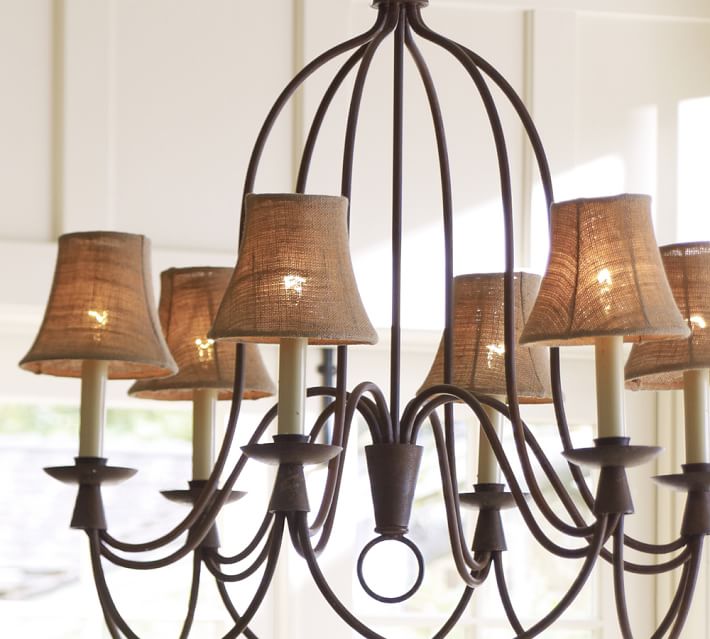 Mini Burlap Chandelier Shade Set Of 3 Pottery Barn