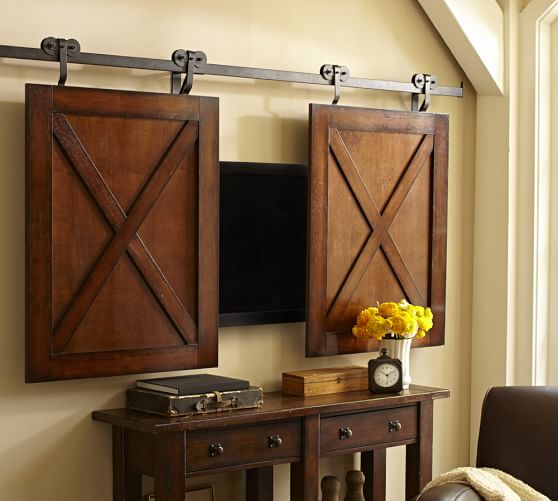 Sliding Barn Door Wall Unit Ideas Pottery Barn Mirrored Tv Cabinet Tyres2c