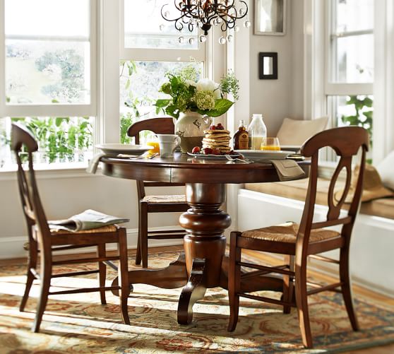 Tivoli Pedestal Table & Napoleon Chair 5Piece Dining Set Pottery Barn