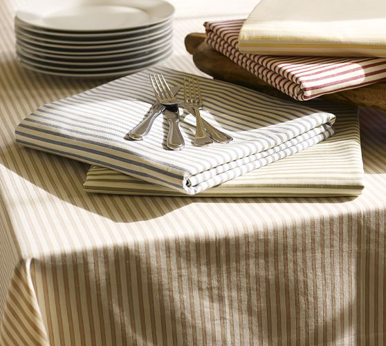 Vintage Ticking Stripe Tablecloth Pottery Barn