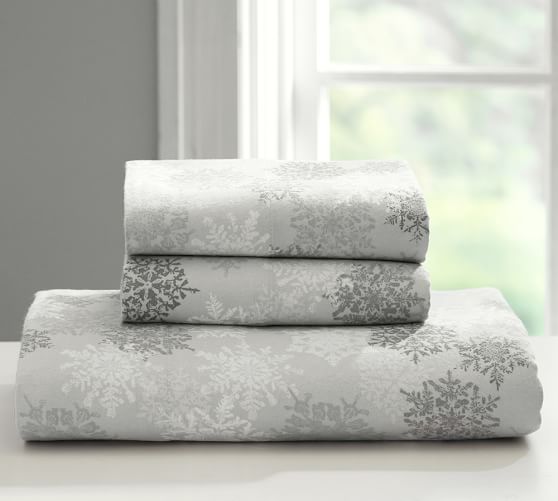 snowflake flannel sheet set pottery barn snowflake sheets
