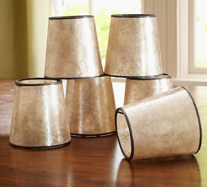 Mini Mica Drum Chandelier Shade Set Of 3 Pottery Barn