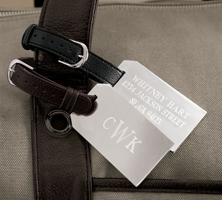 monogram luggage tag