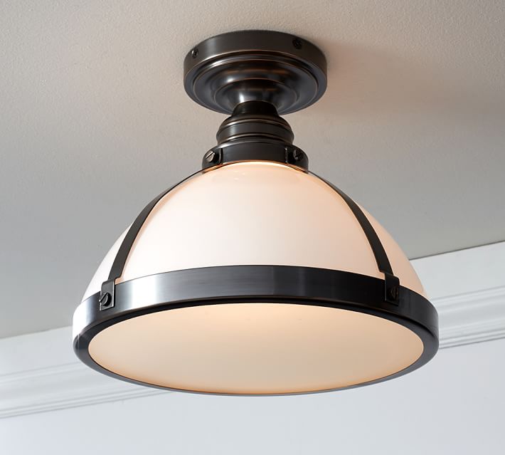 Flush Mount Barn Lighting Migrant Resource Network Pb Clic Flushmount Milk Gl Hood Pottery Barn
