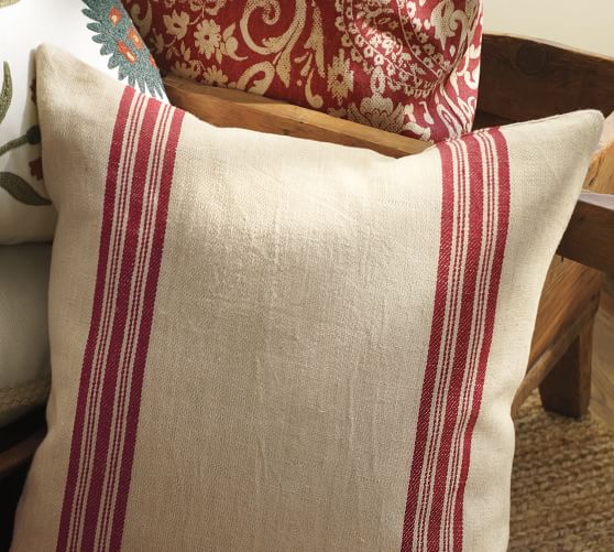 Grainsack Stripe Pillow Cover Pottery Barn