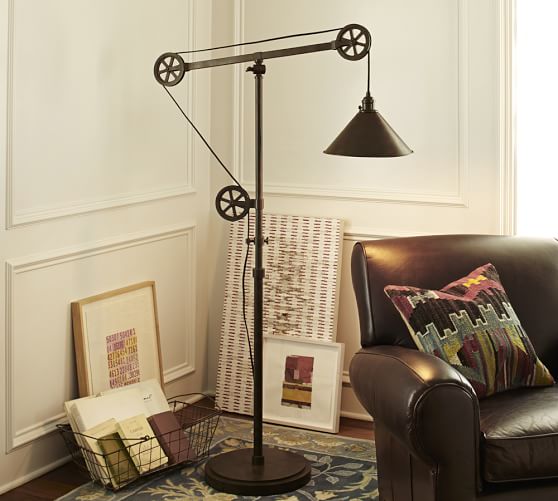 Warren Pulley Task Floor Lamp | Pottery Barn Warren Pulley Task Floor Lamp | Pottery Barn