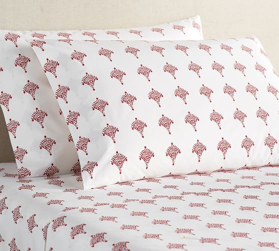 Asbury Print Organic Sheet Set Pottery Barn