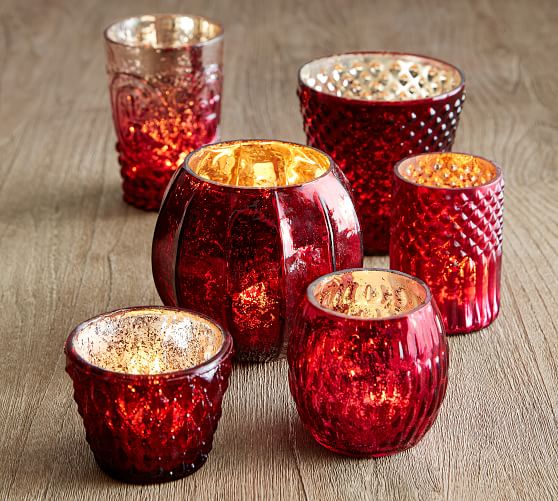 Eclectic Mercury Votives, Set of 6 Red Pottery Barn