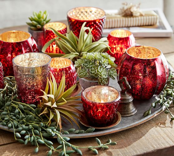 Eclectic Mercury Votives, Set of 6 Red Pottery Barn